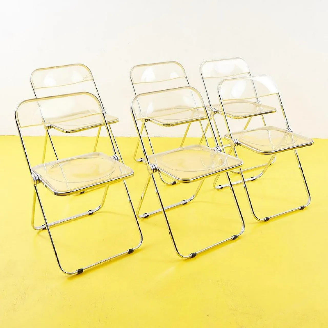 6 Plia chairs by Anonima Castelli, 1970s 1