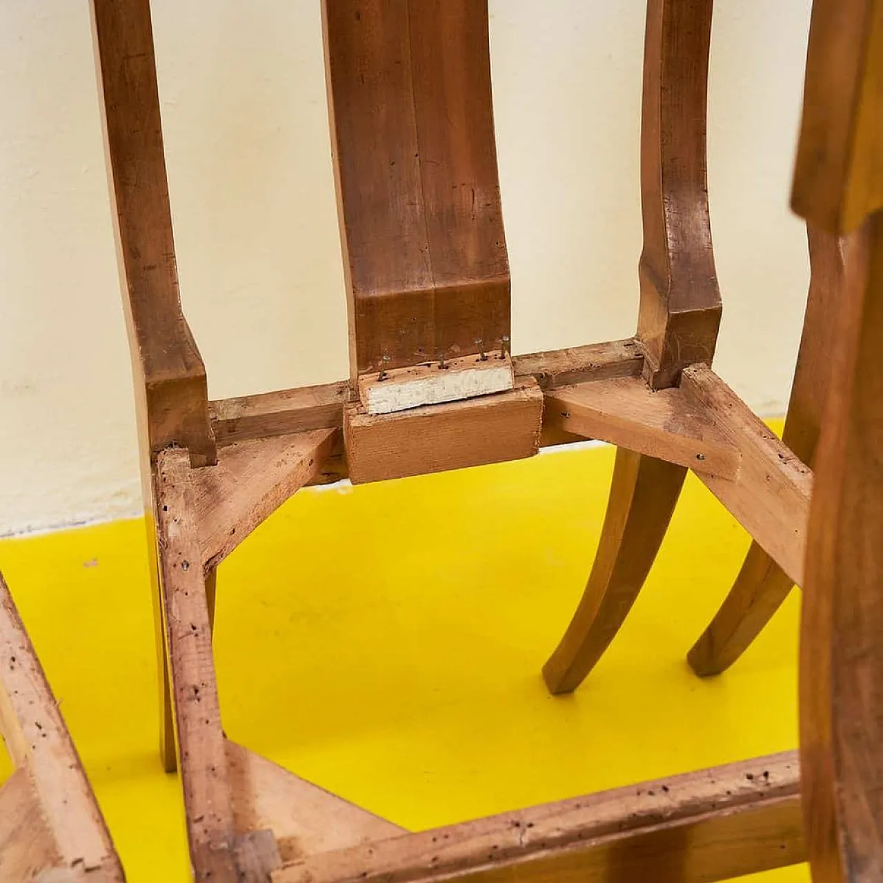5 Directoire chairs with demi lune back rest, late 19th century 3