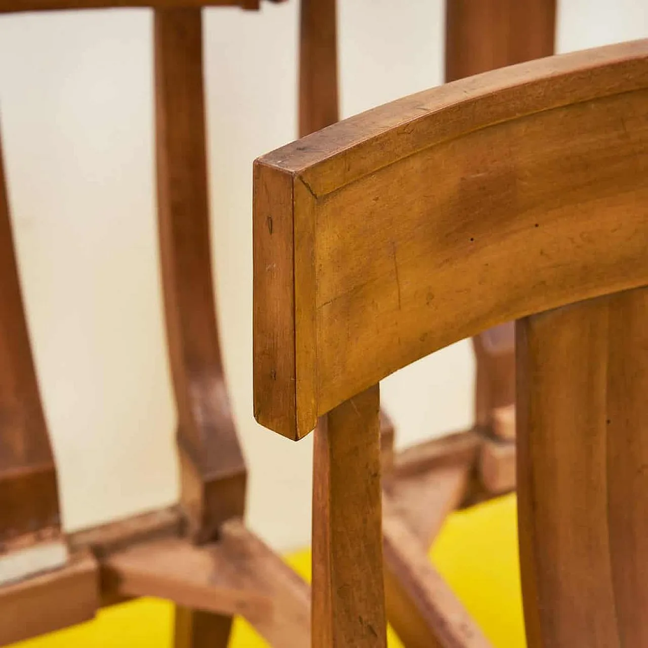 5 Directoire chairs with demi lune back rest, late 19th century 4