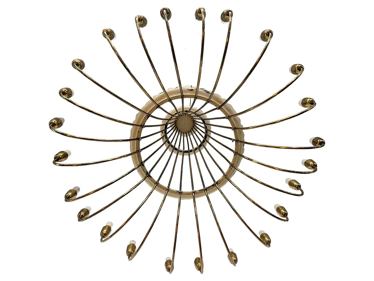 Golden brass waterfall chandelier, early 20th century 3