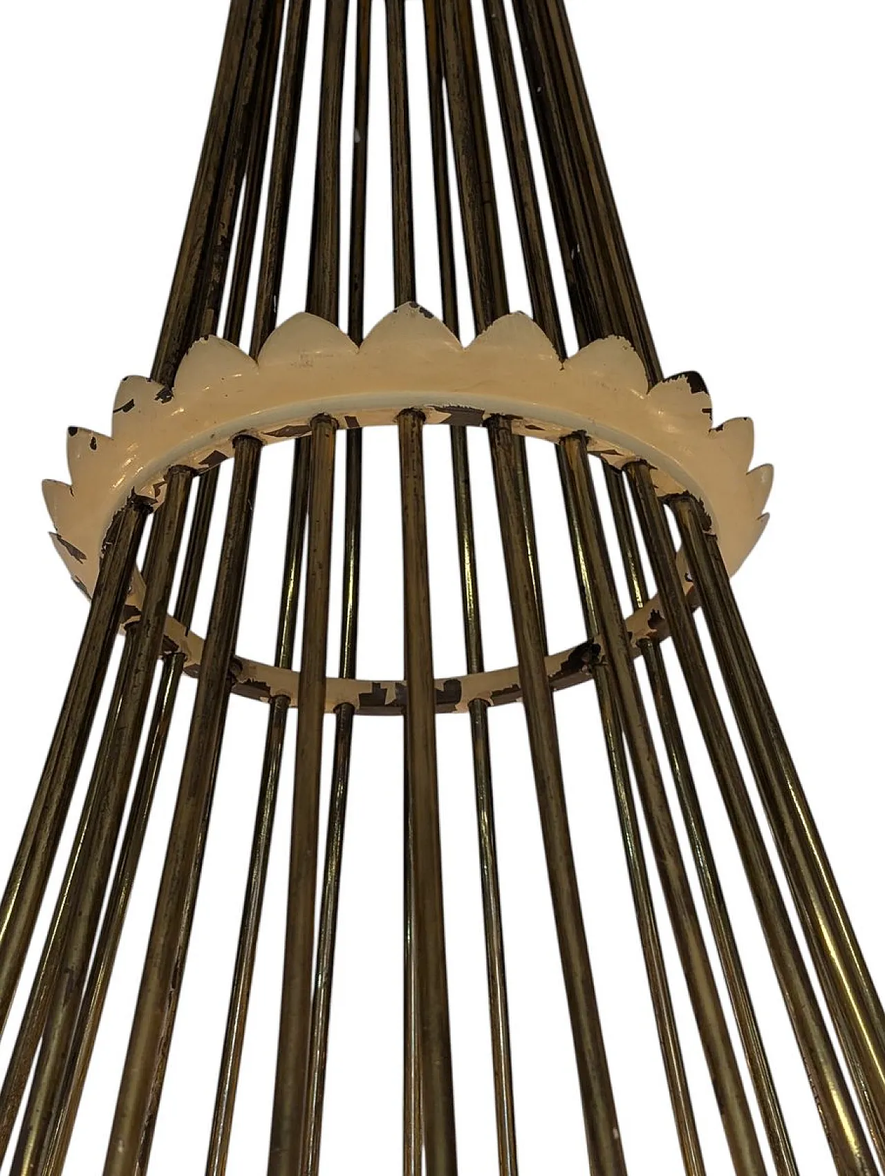 Golden brass waterfall chandelier, early 20th century 4