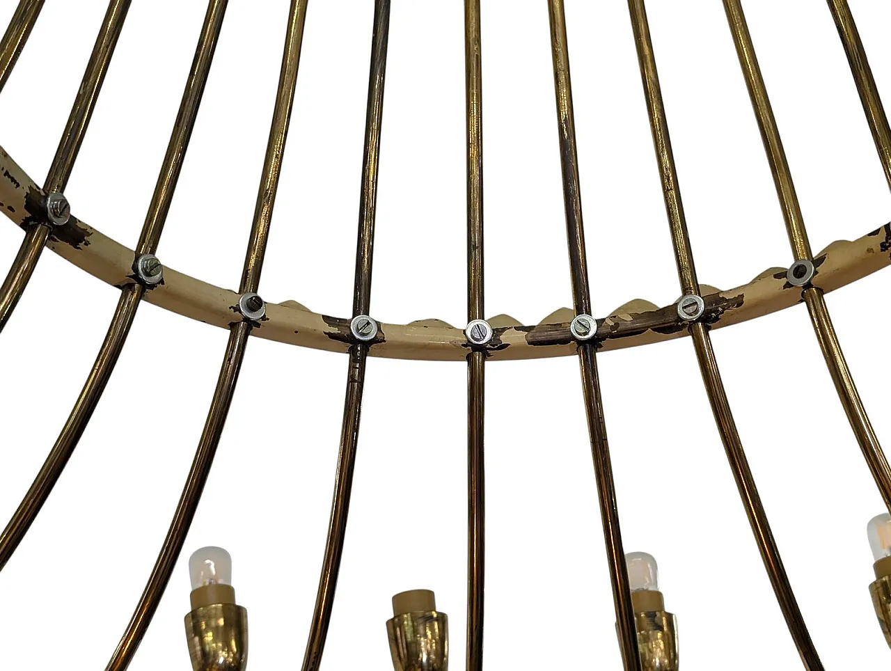 Golden brass waterfall chandelier, early 20th century 7