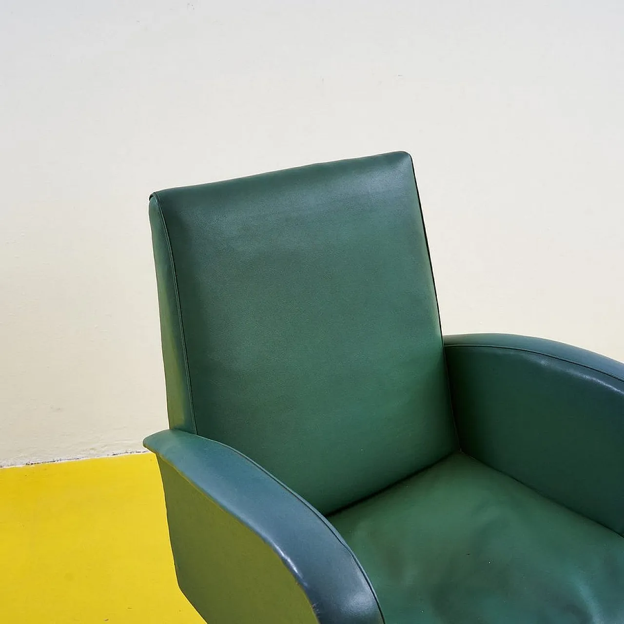 Faux leather Green Office Chair, 1970s 2