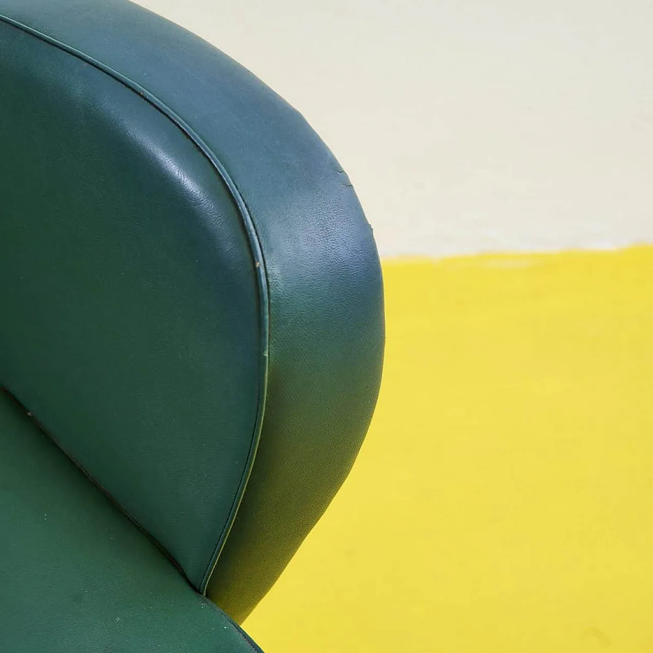 Faux leather Green Office Chair, 1970s 5