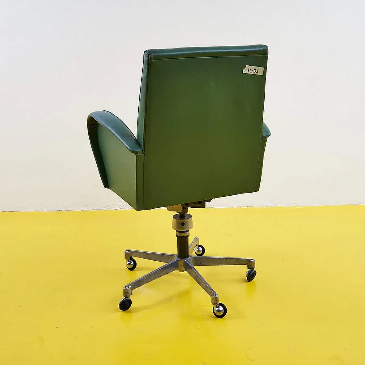 Faux leather Green Office Chair, 1970s 7