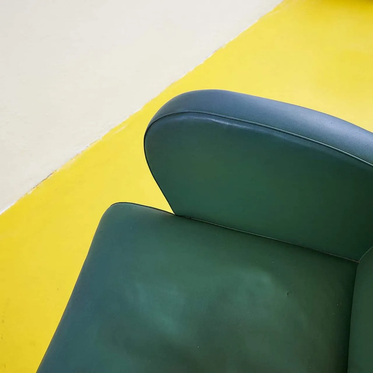 Faux leather Green Office Chair, 1970s 9