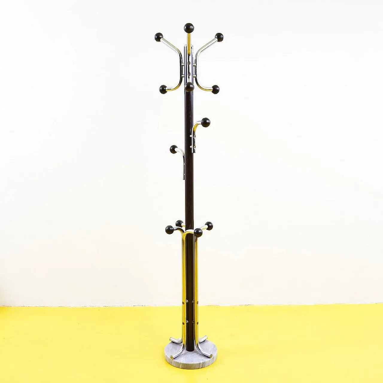 Metal Coat Stand with Marble Base, 1970s 1