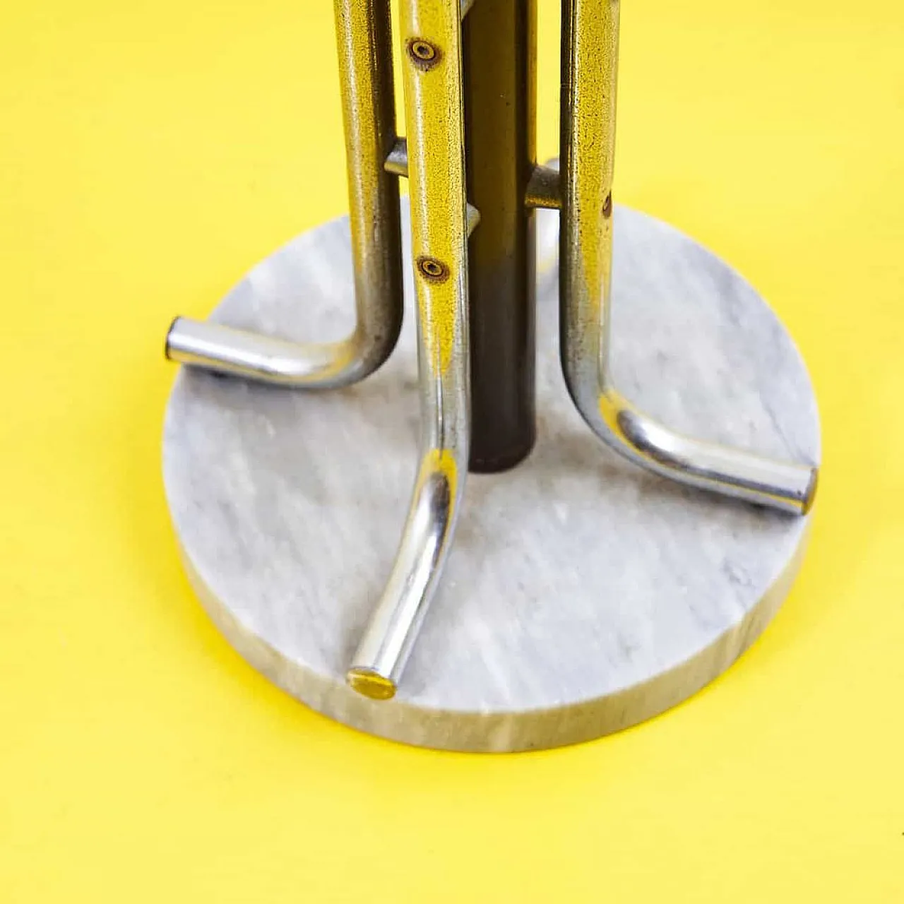 Metal Coat Stand with Marble Base, 1970s 5