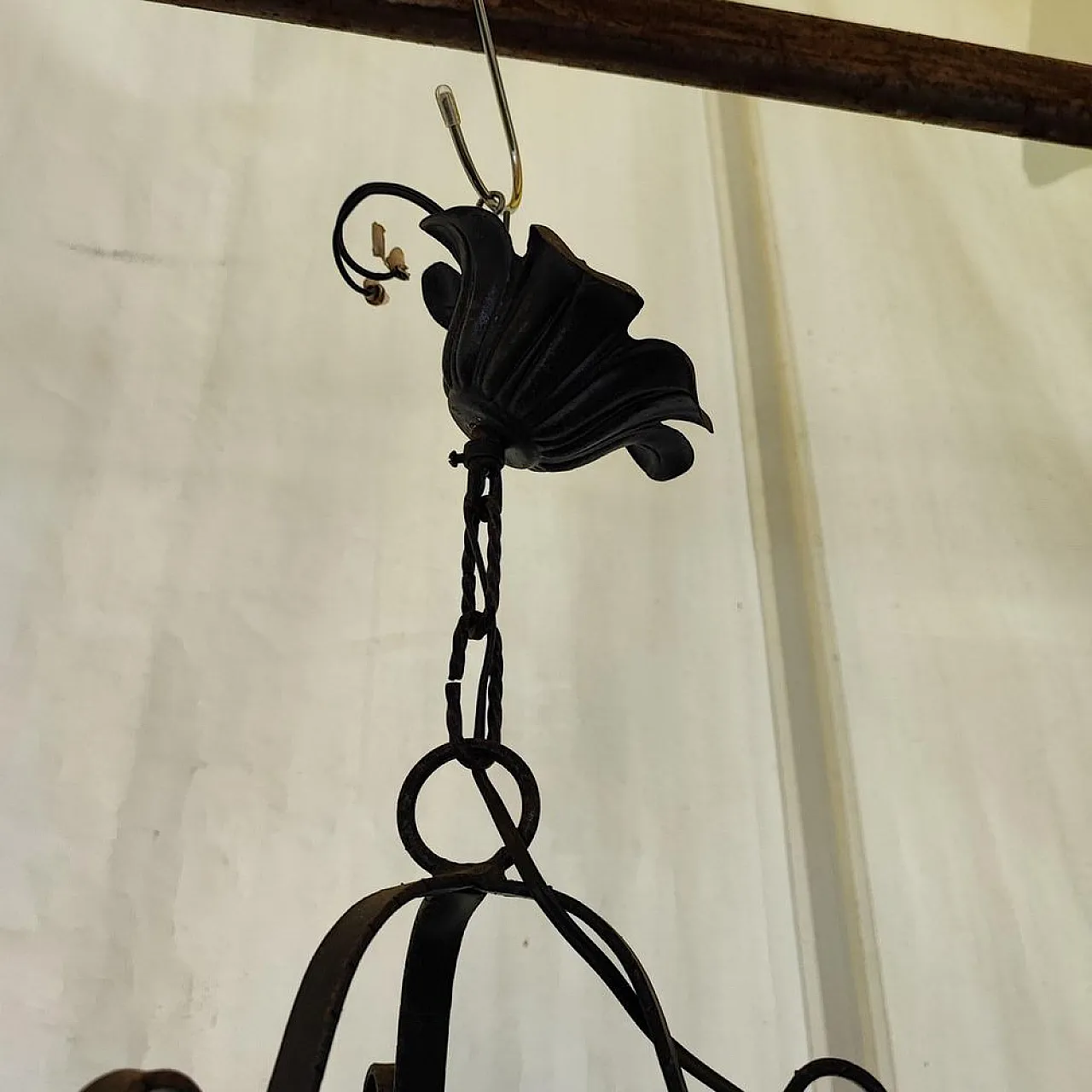 2 Wooden and Metal Chandeliers, early 20th century 6