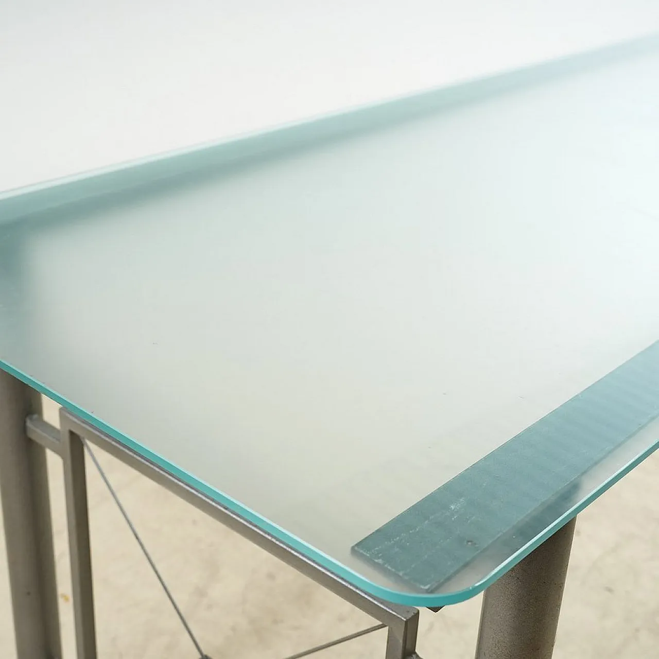 Iron Table with Glass Top, 20th century 3