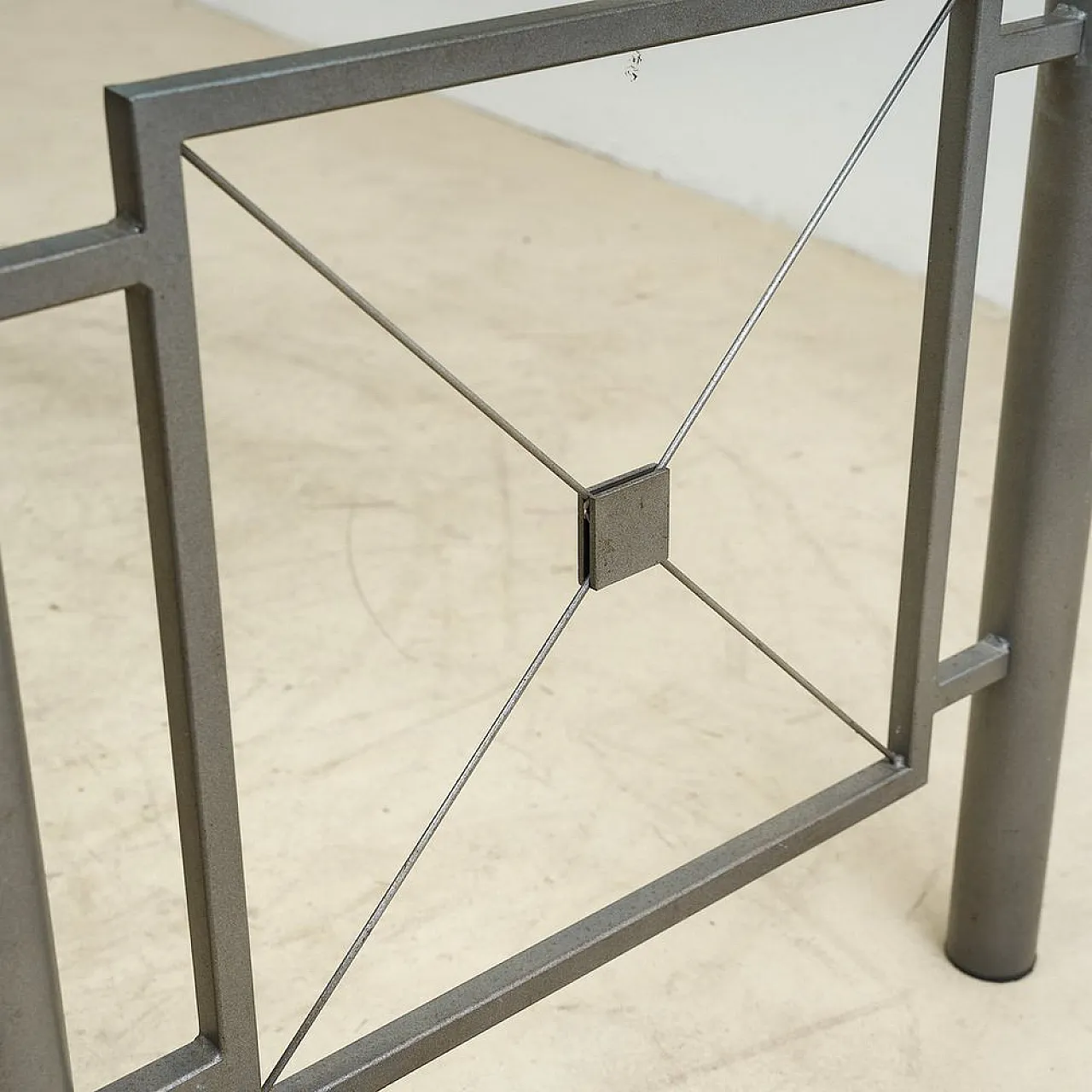 Iron Table with Glass Top, 20th century 4
