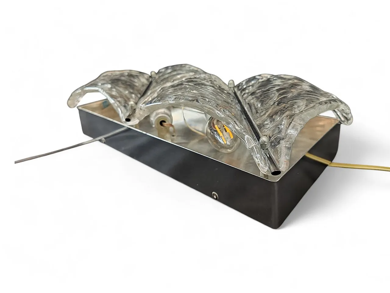 Pair of Murano glass wall lamps from Zero Quattro, 1970s 6