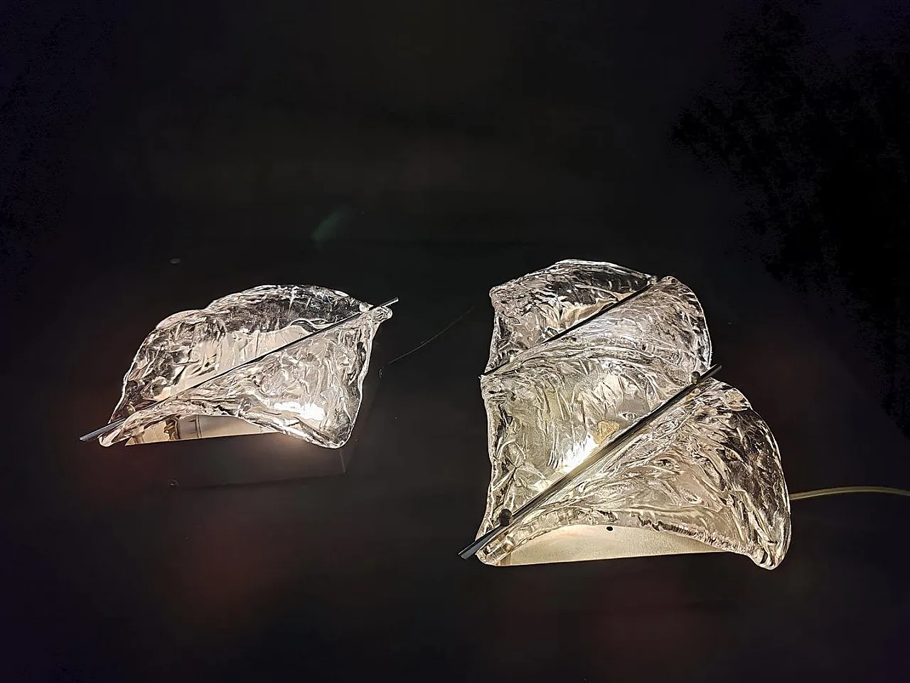 Pair of Murano glass wall lamps from Zero Quattro, 1970s 14