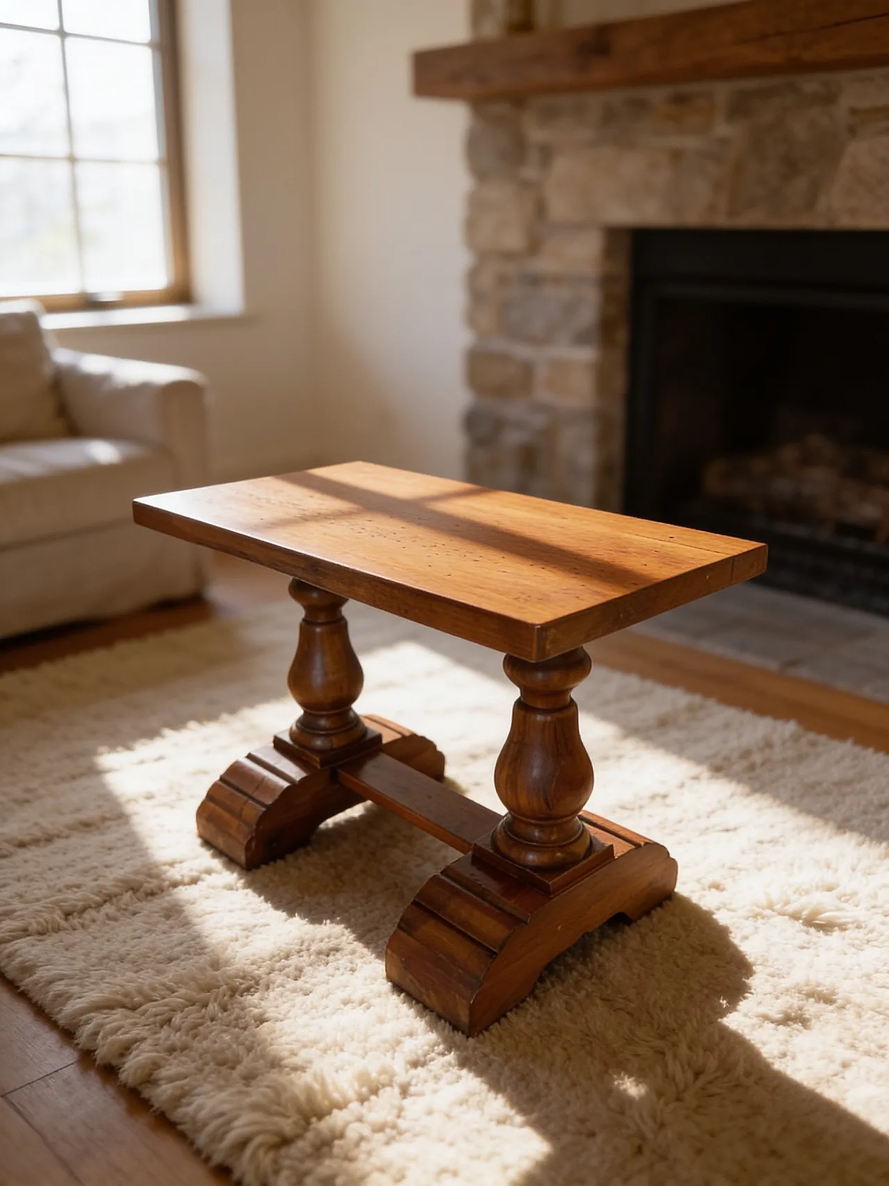 Rustic walnut wooden table, 1900s 1