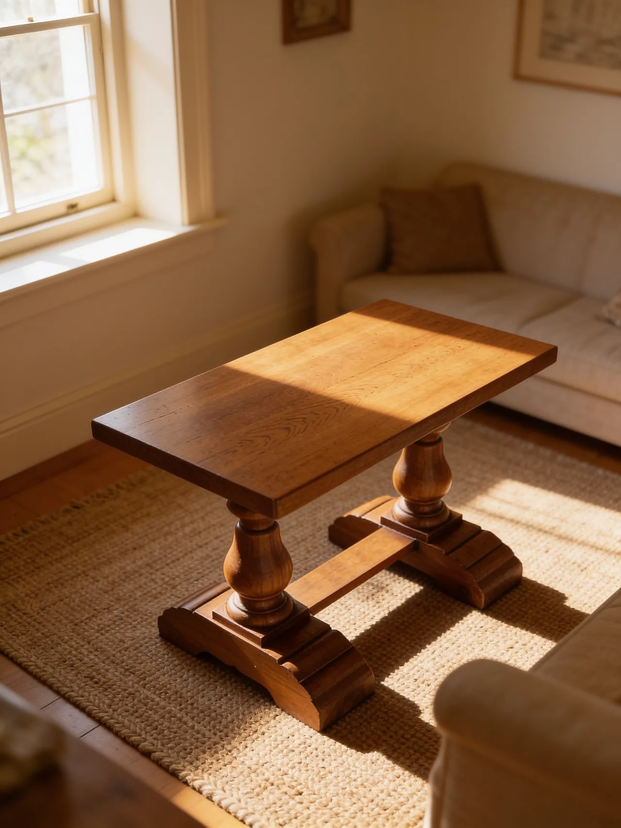 Rustic walnut wooden table, 1900s 3