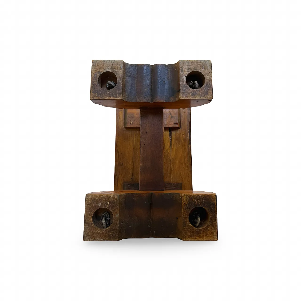 Rustic walnut wooden table, 1900s 8