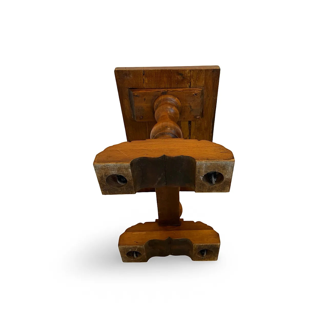 Rustic walnut wooden table, 1900s 9