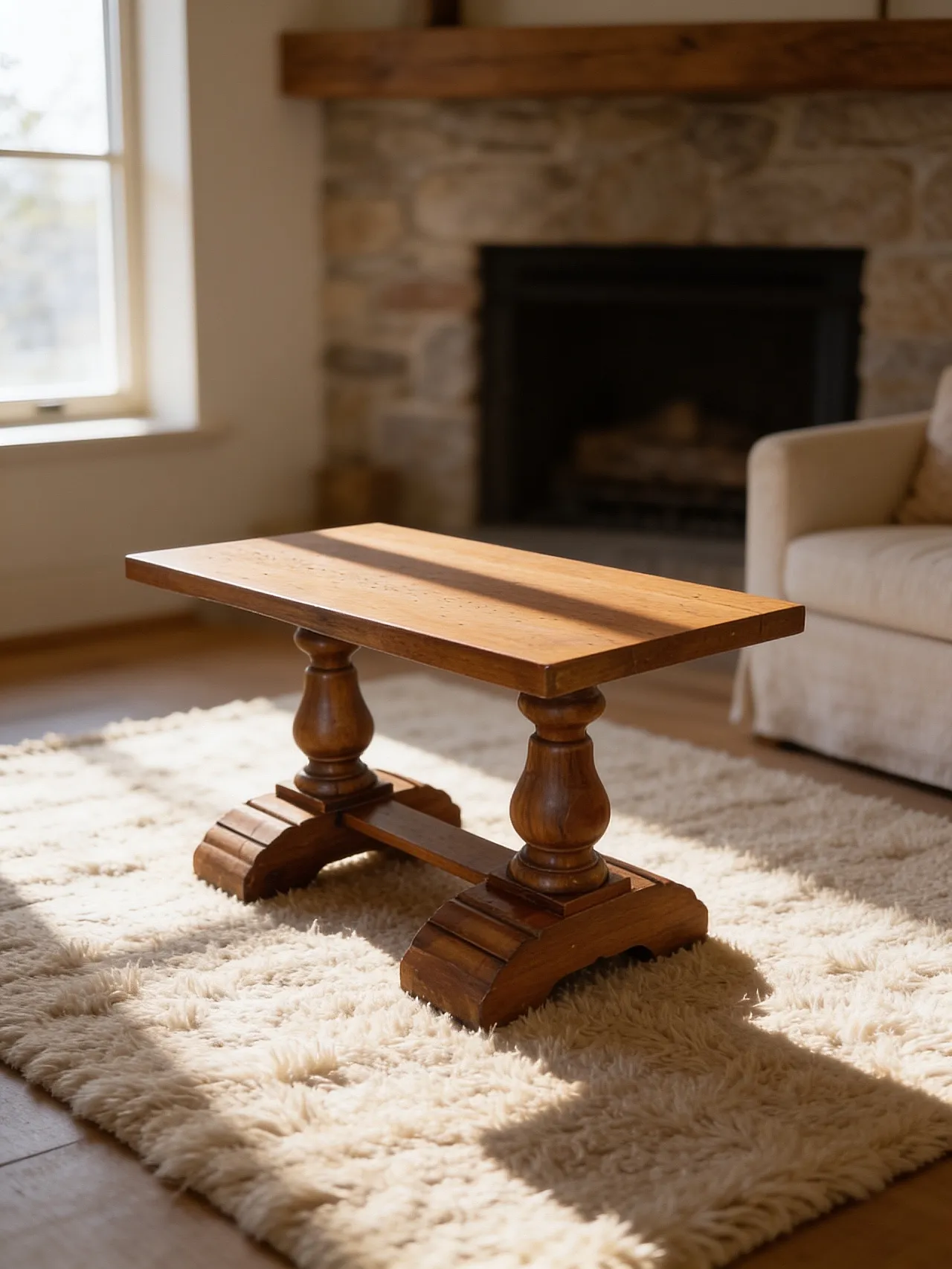 Rustic walnut wooden table, 1900s 45