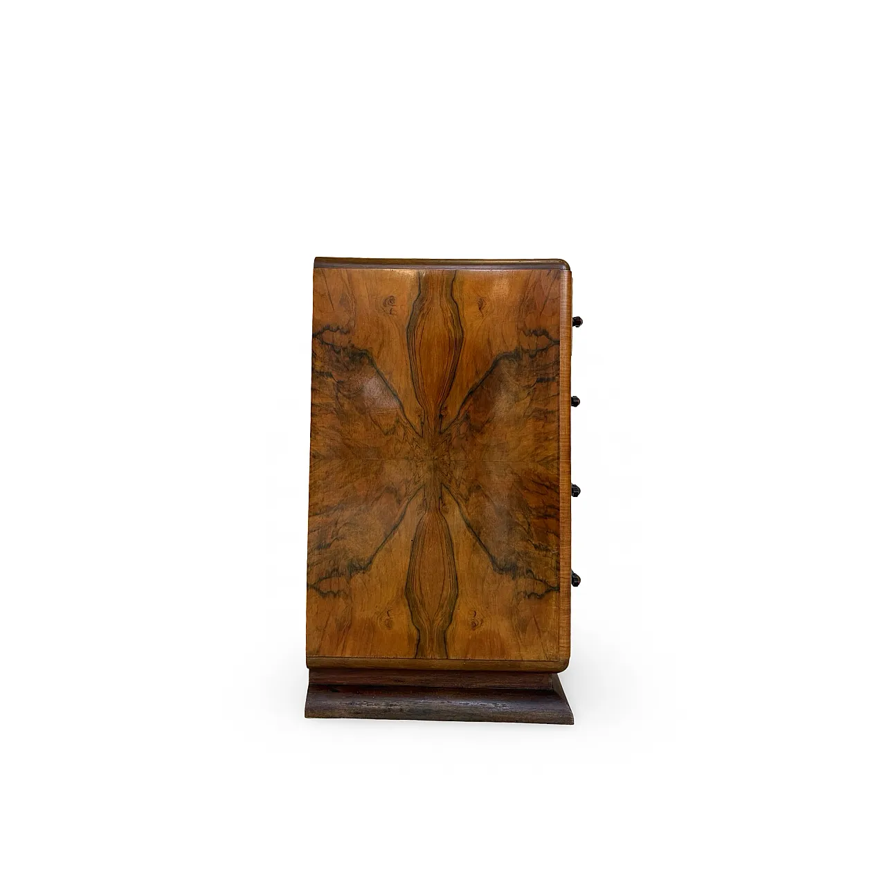 Italian art deco burl walnut chest of drawers, 1940s 26