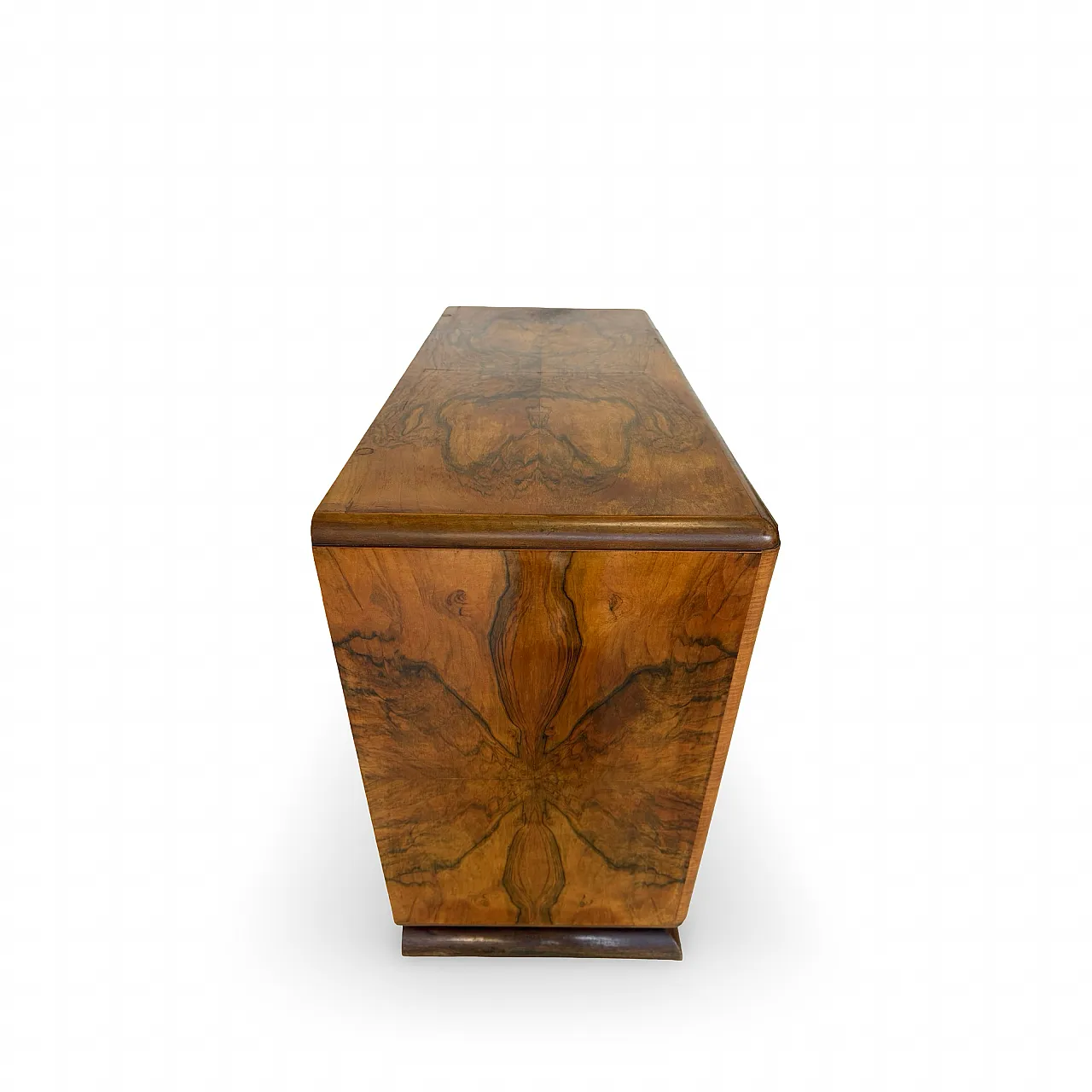 Italian art deco burl walnut chest of drawers, 1940s 27