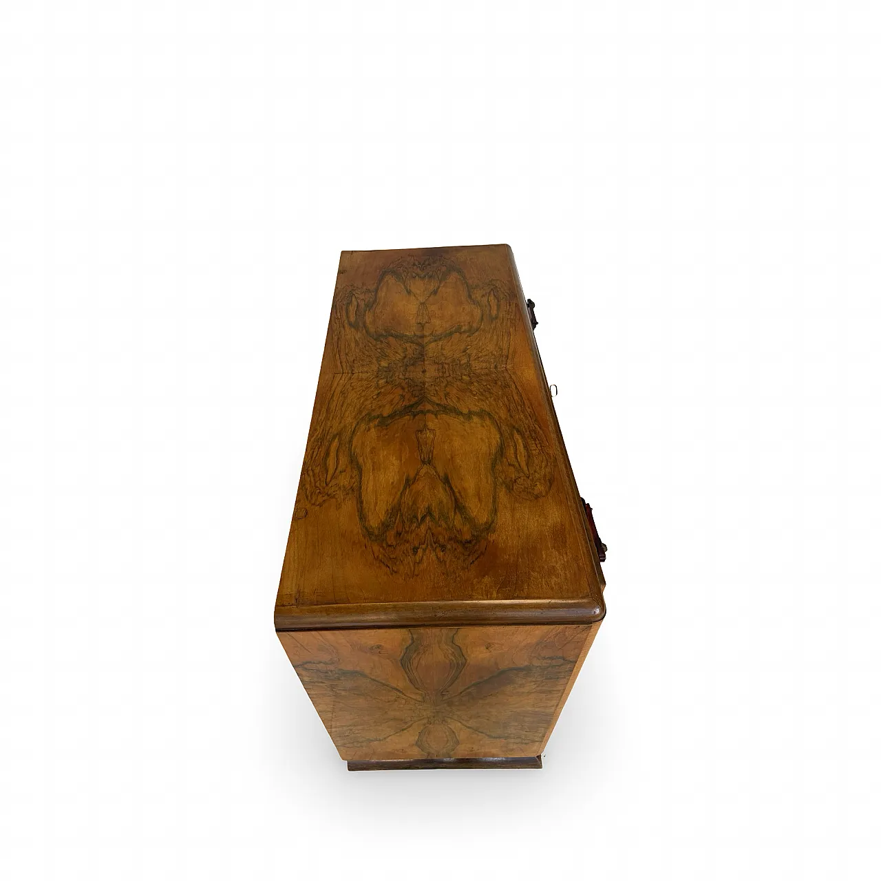 Italian art deco burl walnut chest of drawers, 1940s 29
