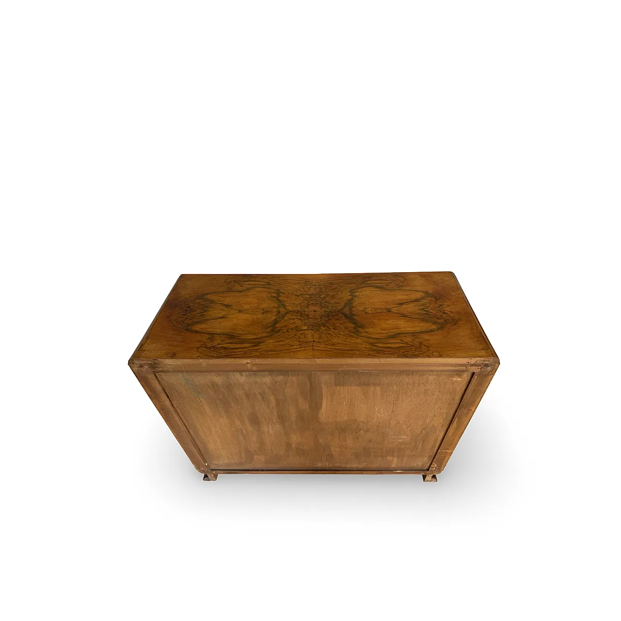 Italian art deco burl walnut chest of drawers, 1940s 30