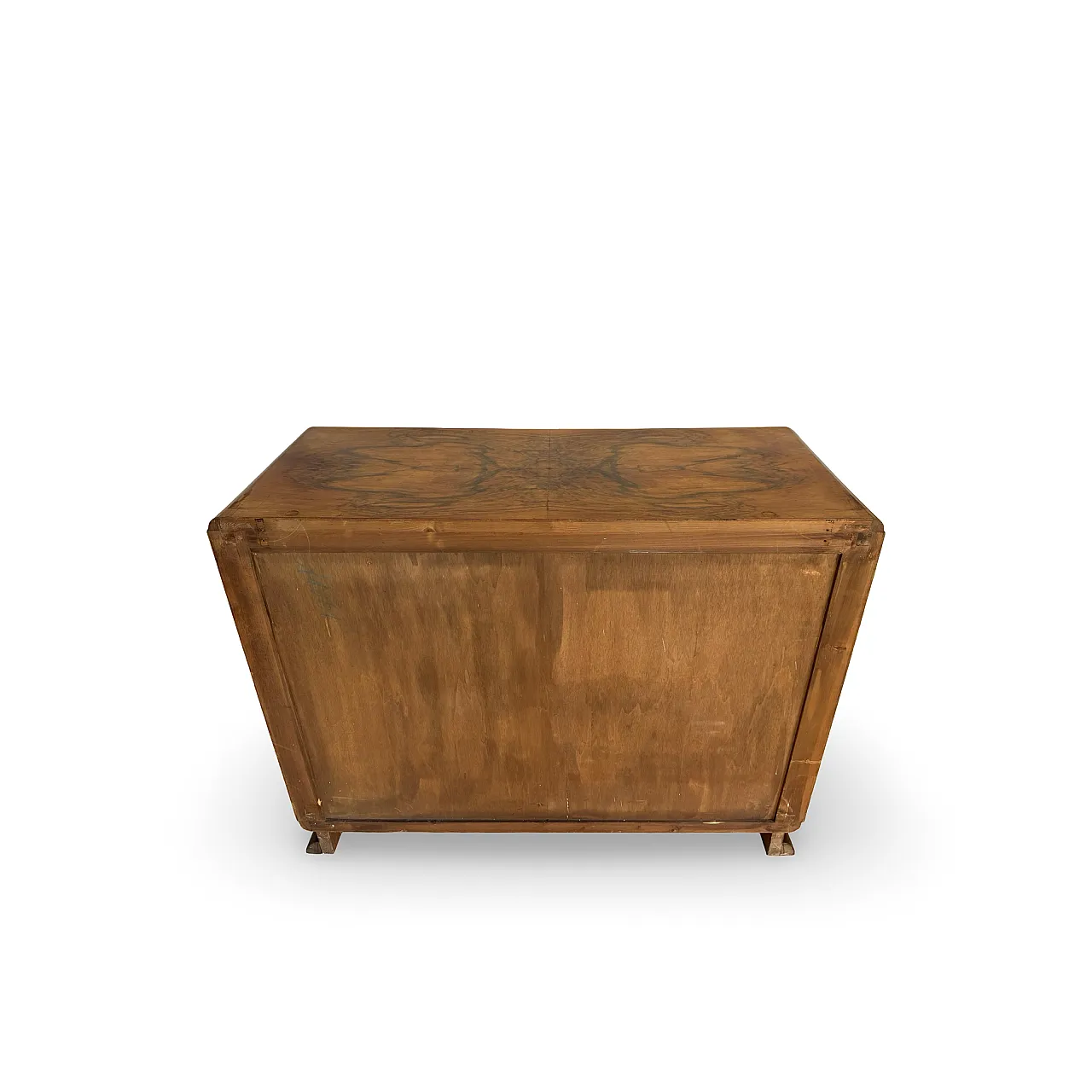 Italian art deco burl walnut chest of drawers, 1940s 31