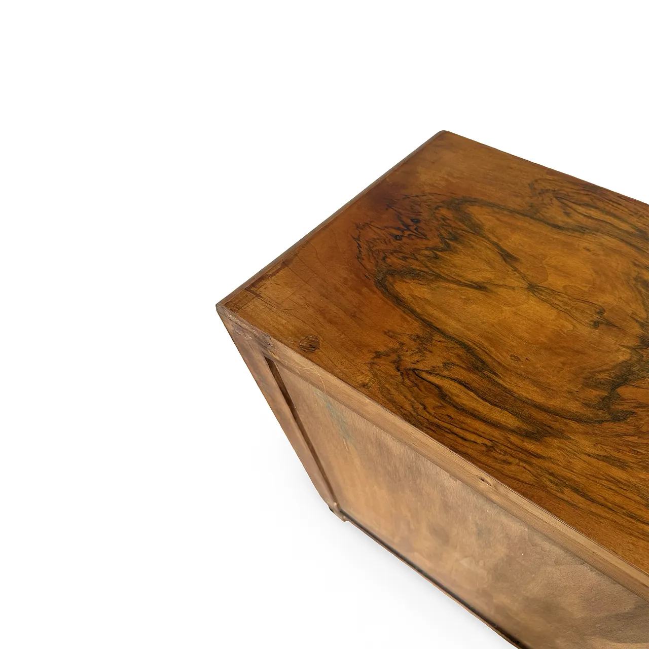 Italian art deco burl walnut chest of drawers, 1940s 35