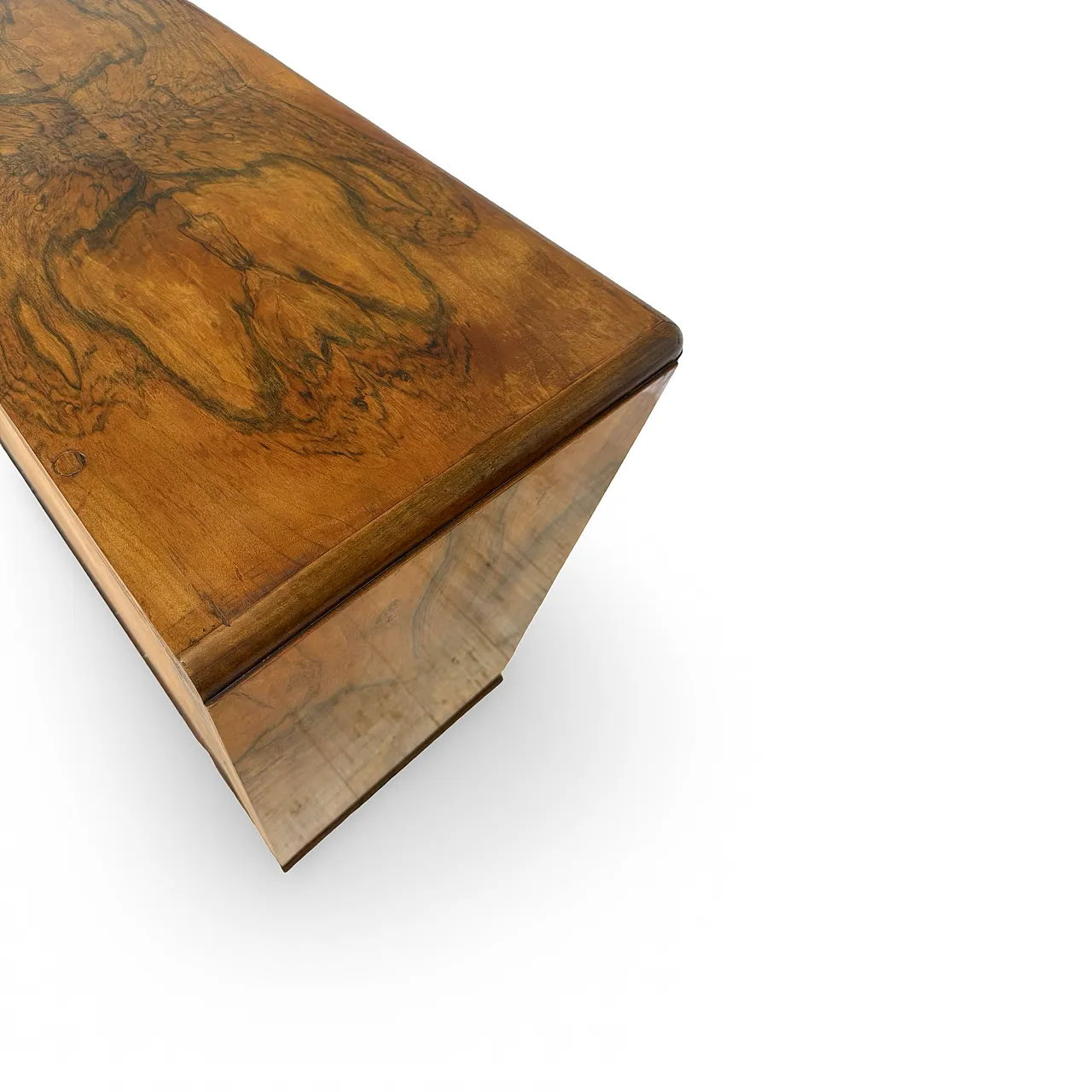 Italian art deco burl walnut chest of drawers, 1940s 36