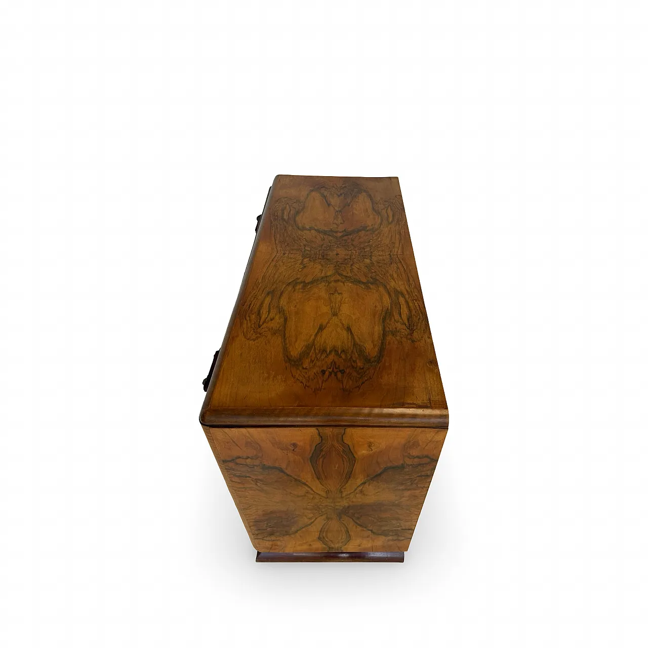 Italian art deco burl walnut chest of drawers, 1940s 37