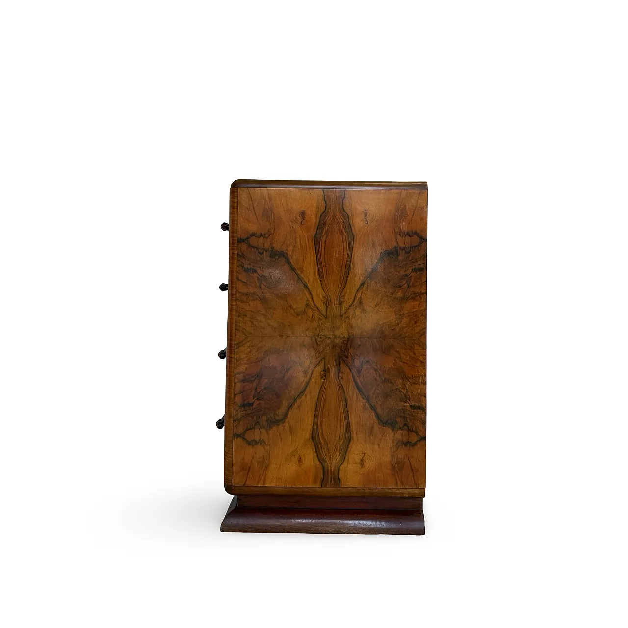 Italian art deco burl walnut chest of drawers, 1940s 38