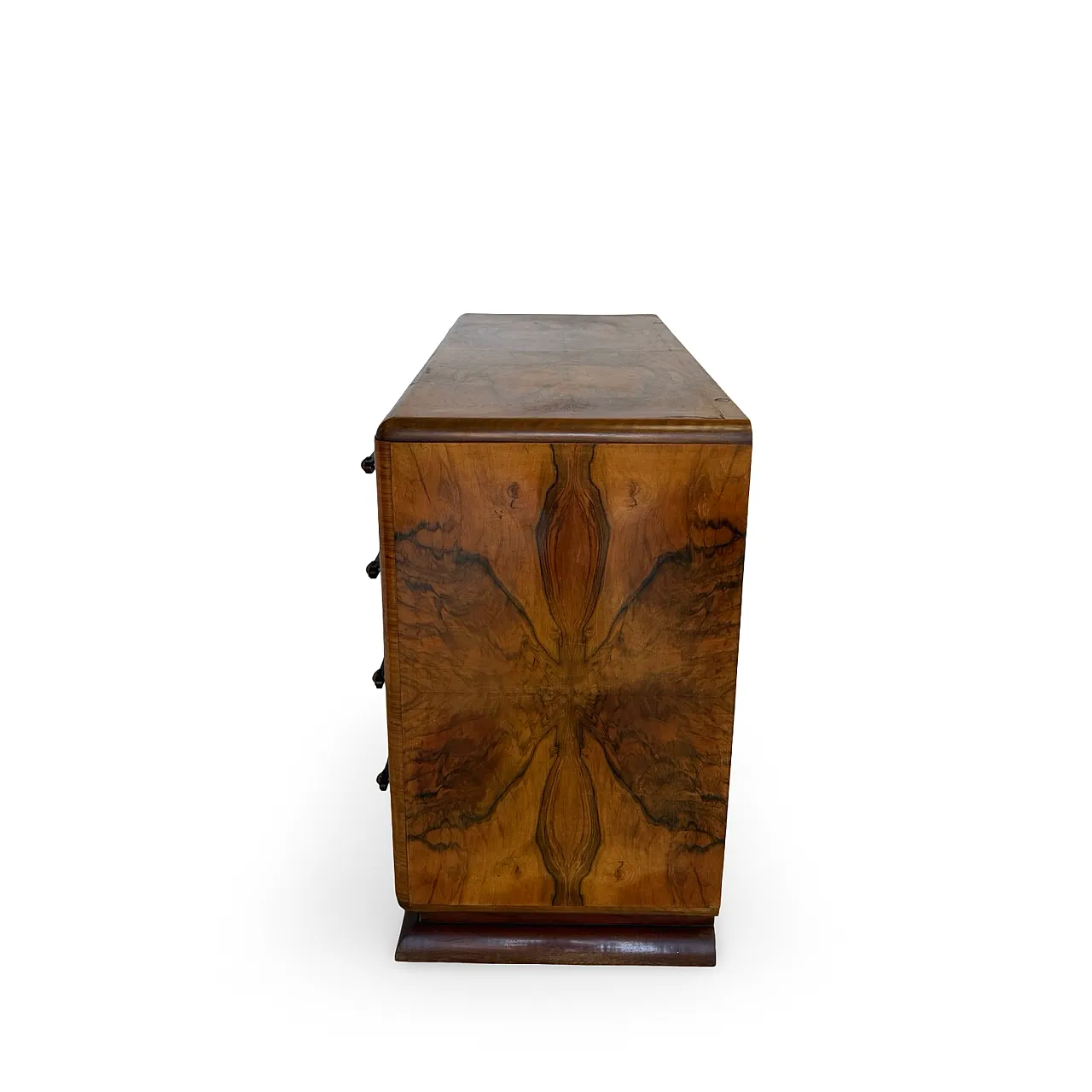 Italian art deco burl walnut chest of drawers, 1940s 39
