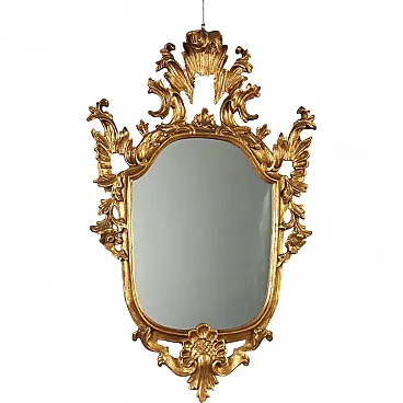 Carved and gilded wooden mirror, 19th century