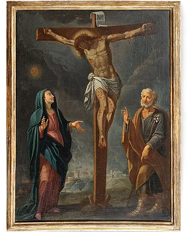 Crucifixion of Christ, oil painting on canvas , 18th century
