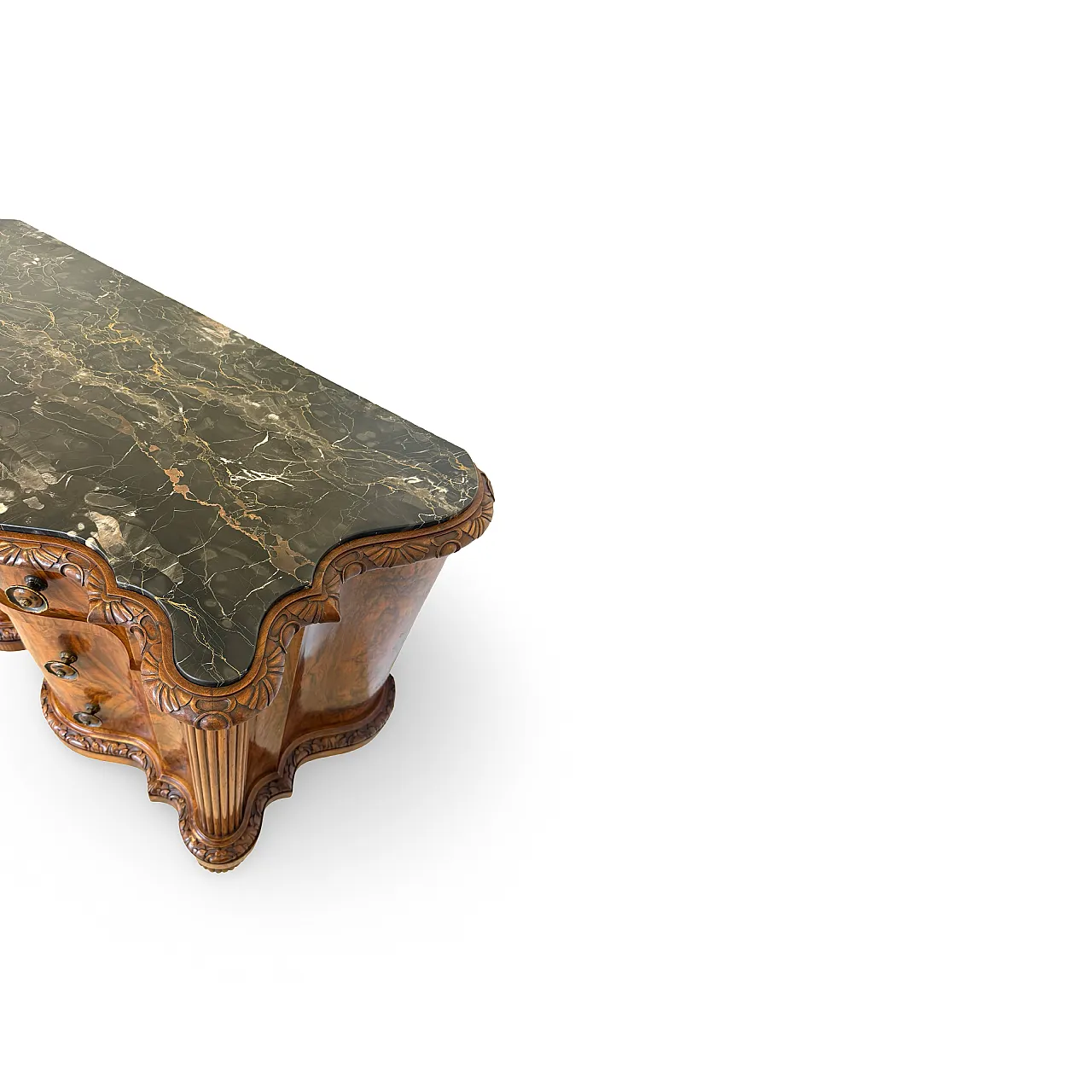 Walnut serpentine commode, 1930s 27