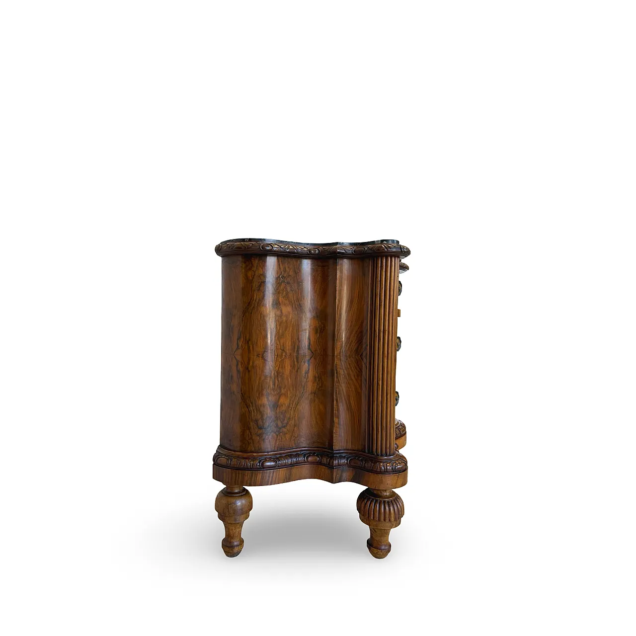 Walnut serpentine commode, 1930s 43