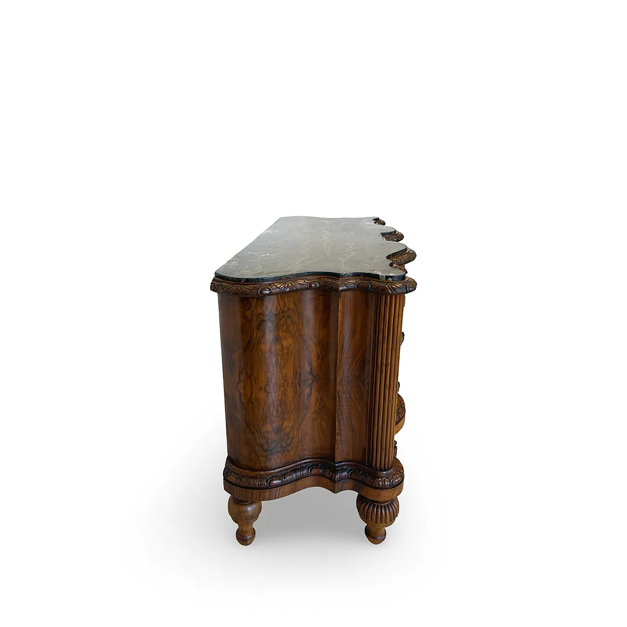 Walnut serpentine commode, 1930s 44