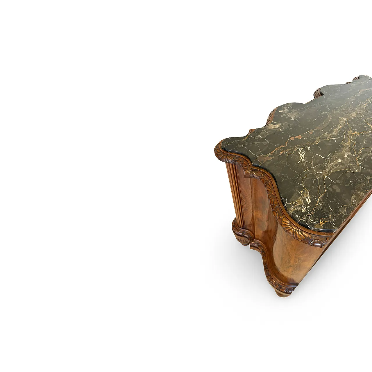 Walnut serpentine commode, 1930s 53