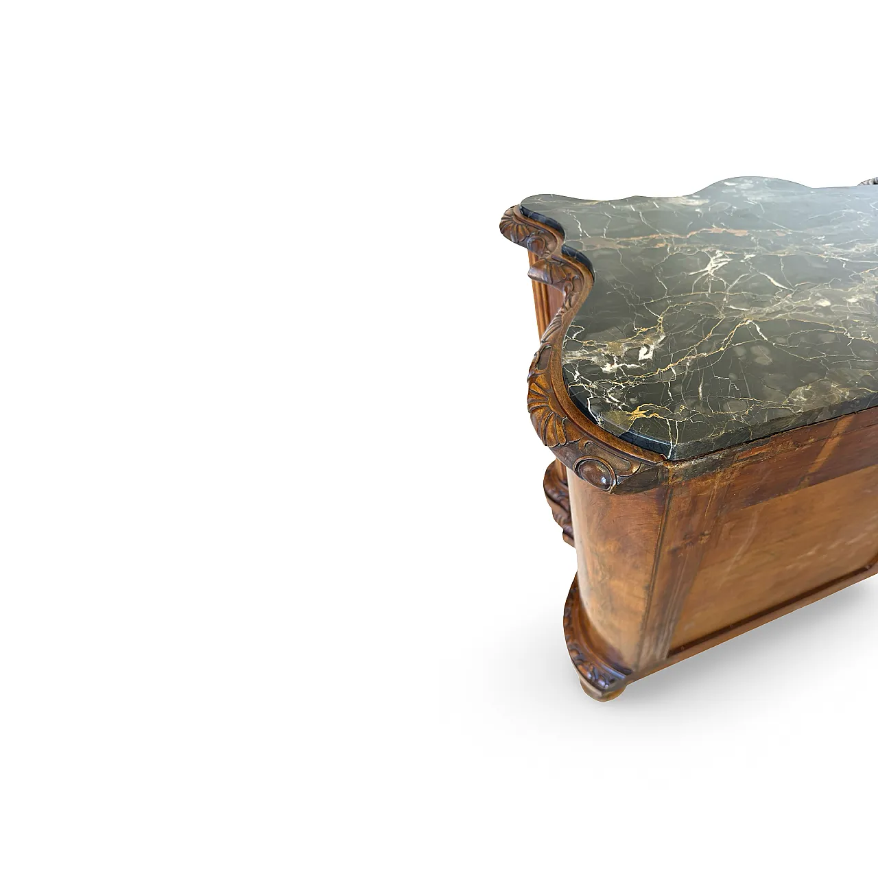 Walnut serpentine commode, 1930s 54