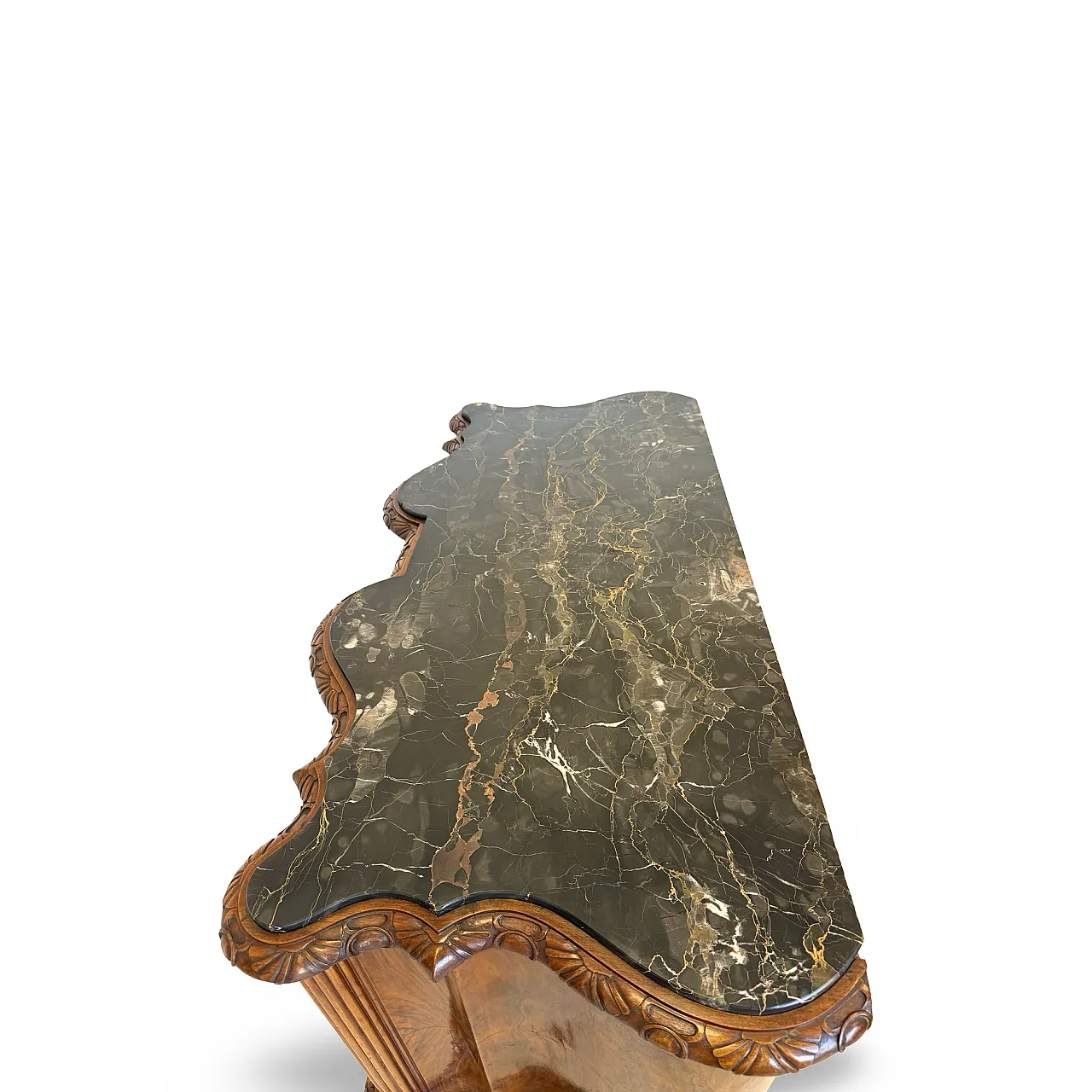 Walnut serpentine commode, 1930s 56