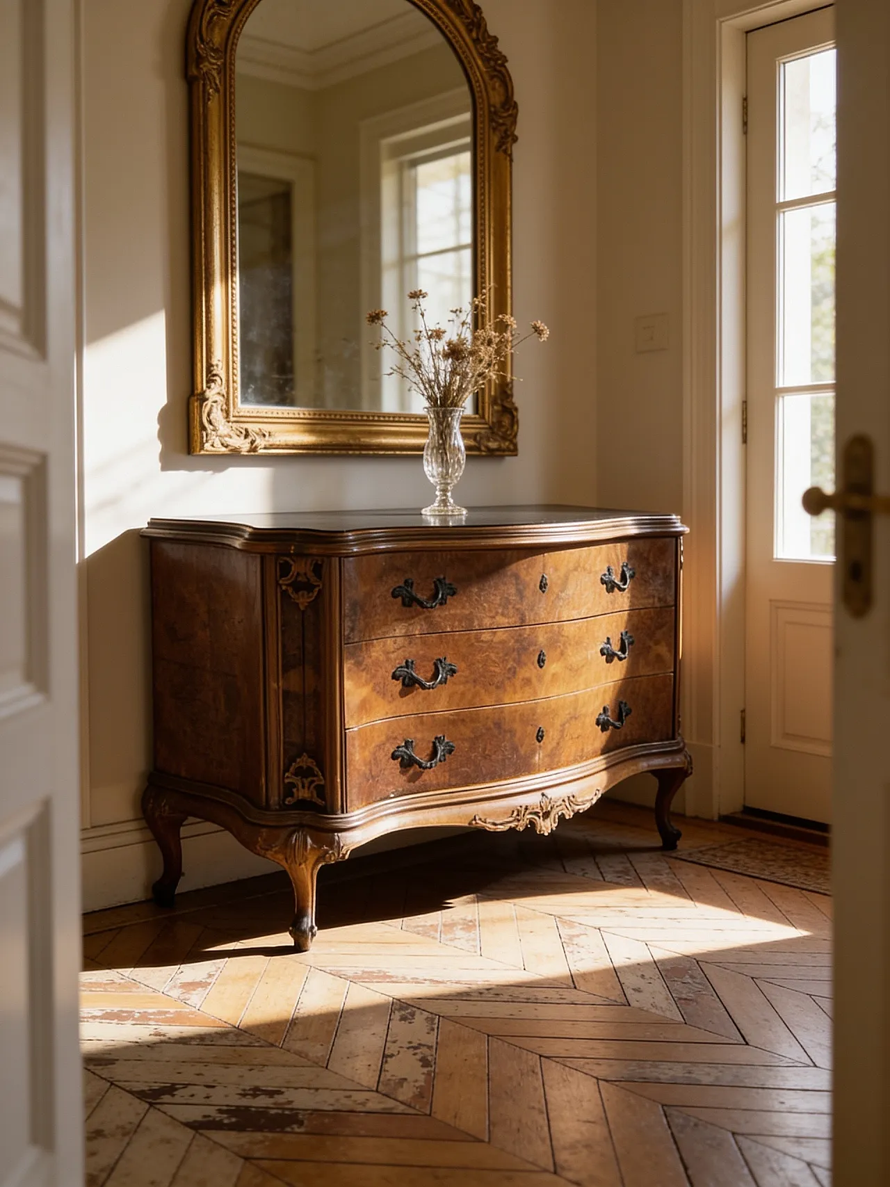 Elegant Italian Louis XV-style chest of drawers, circa 1940s. 1