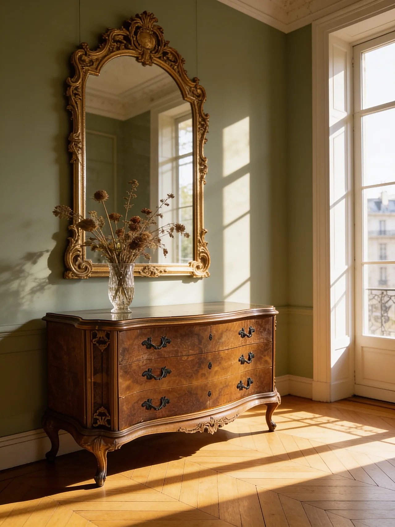 Elegant Italian Louis XV-style chest of drawers, circa 1940s. 2