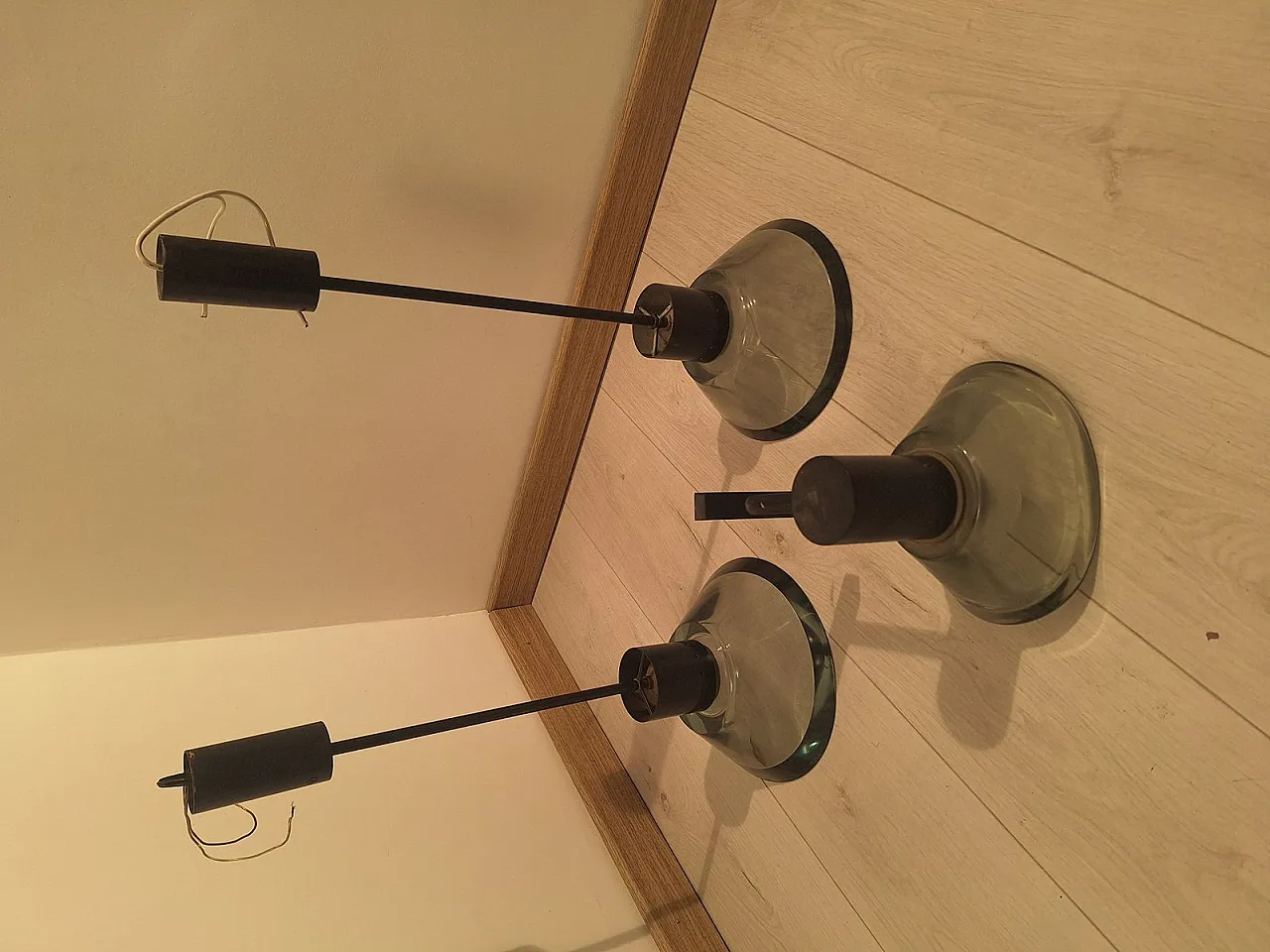 3 Lamps in smoked glass by Flavio Poli for Seguso, 1960s 1