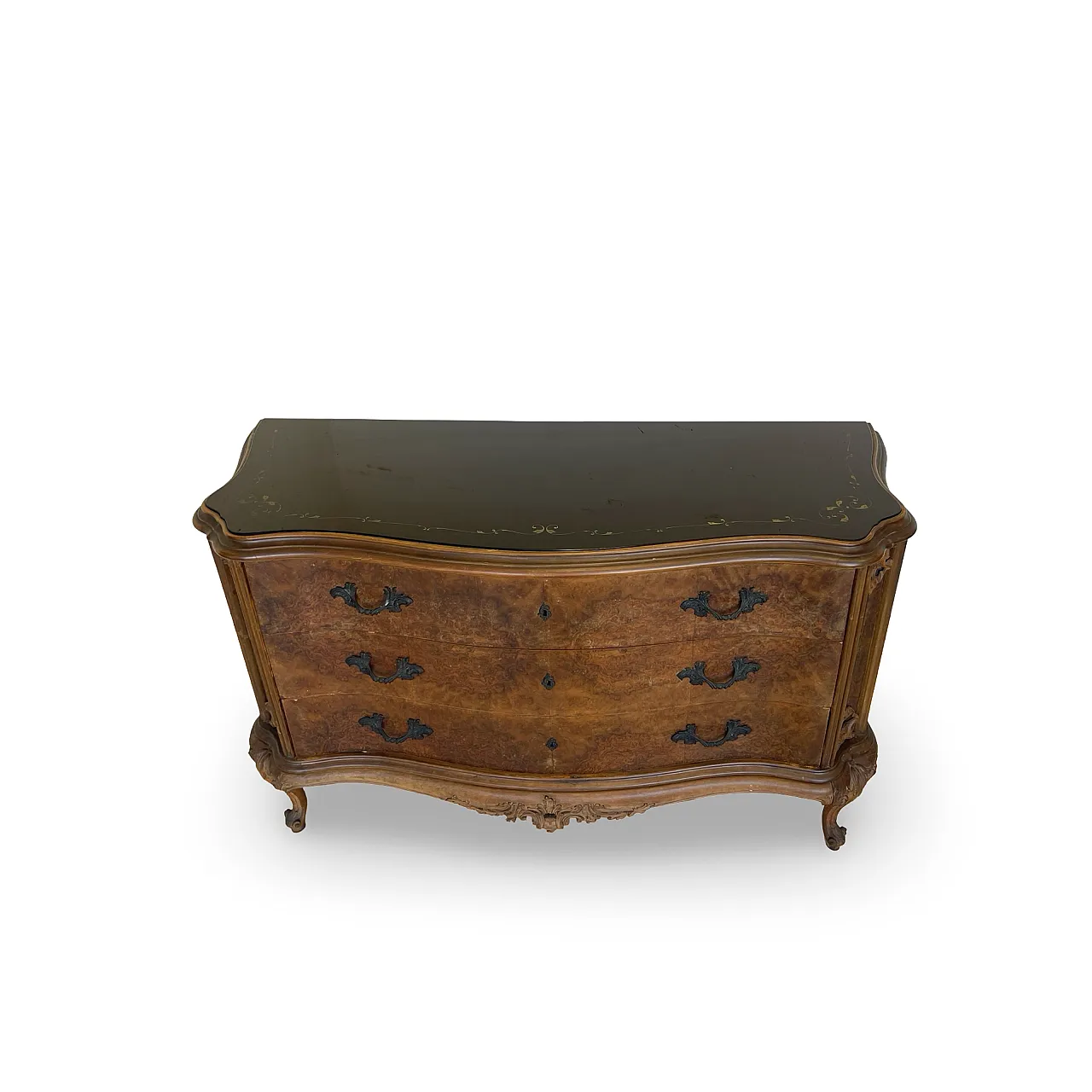 Elegant Italian Louis XV-style chest of drawers, circa 1940s. 7