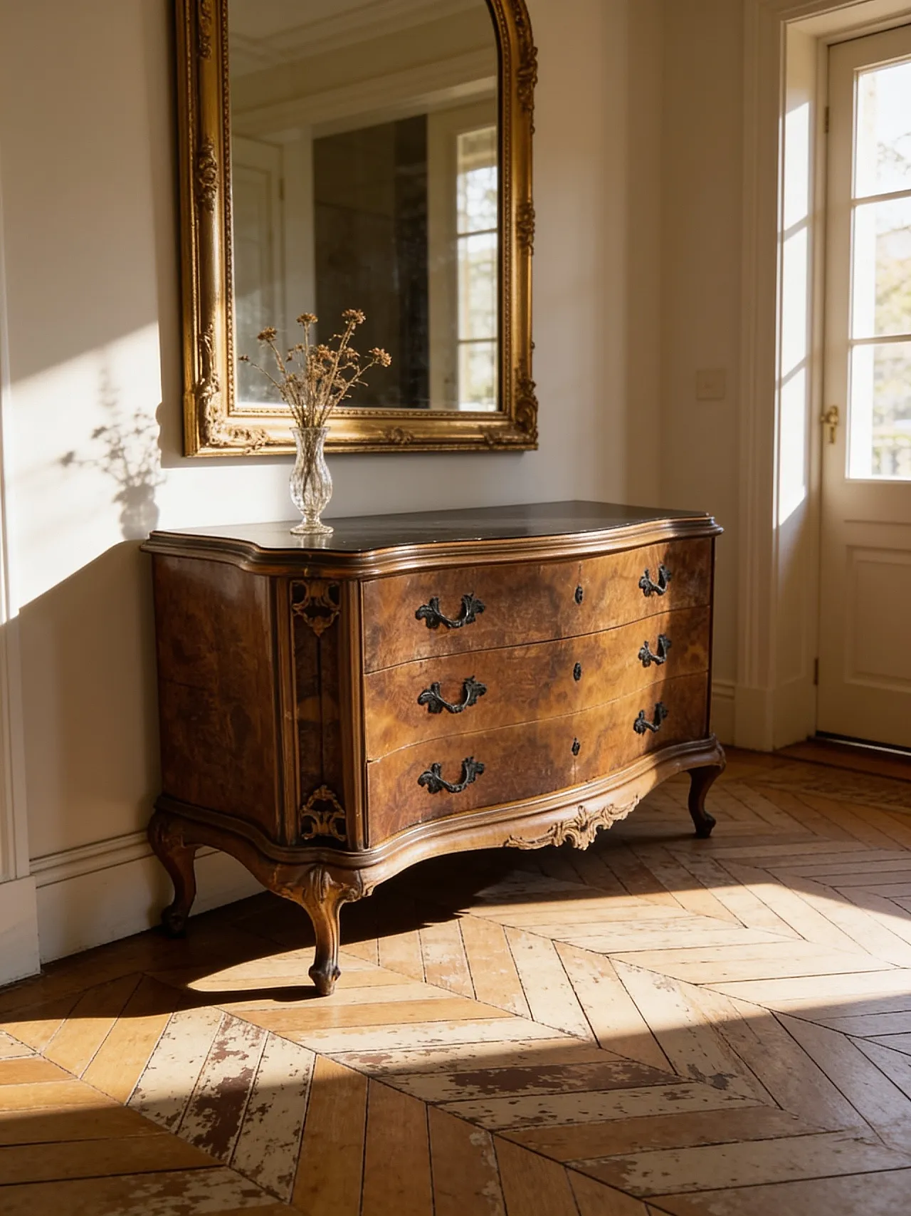 Elegant Italian Louis XV-style chest of drawers, circa 1940s. 52
