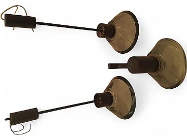 3 Lamps in smoked glass by Flavio Poli for Seguso, 1960s