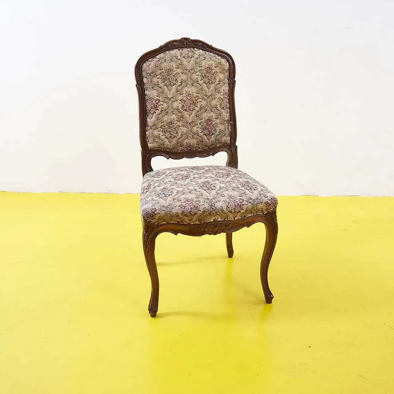 Baroque style chair in wood, early 20th century 1