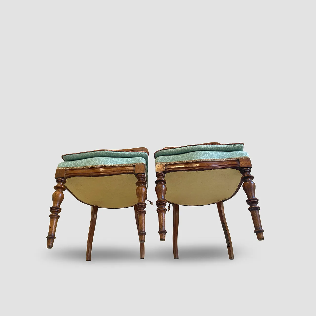 Antique Victorian era ballon back chairs and stool, mid 19th century. 29