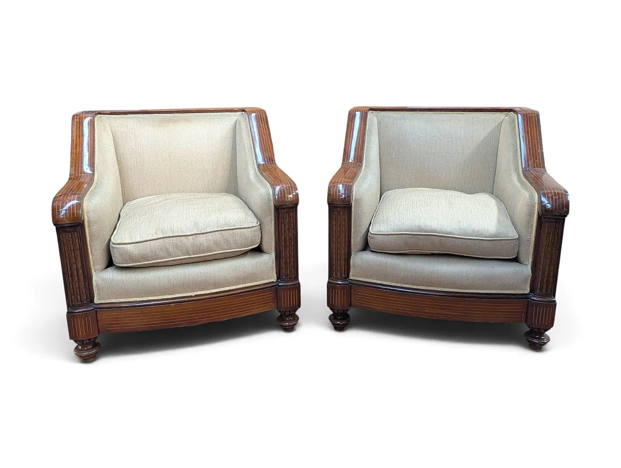 Set of 2 Art Deco style armchairs, 1930 1