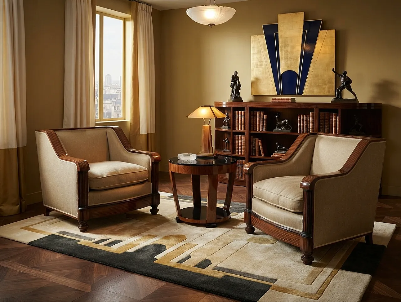 Set of 2 Art Deco style armchairs, 1930 8